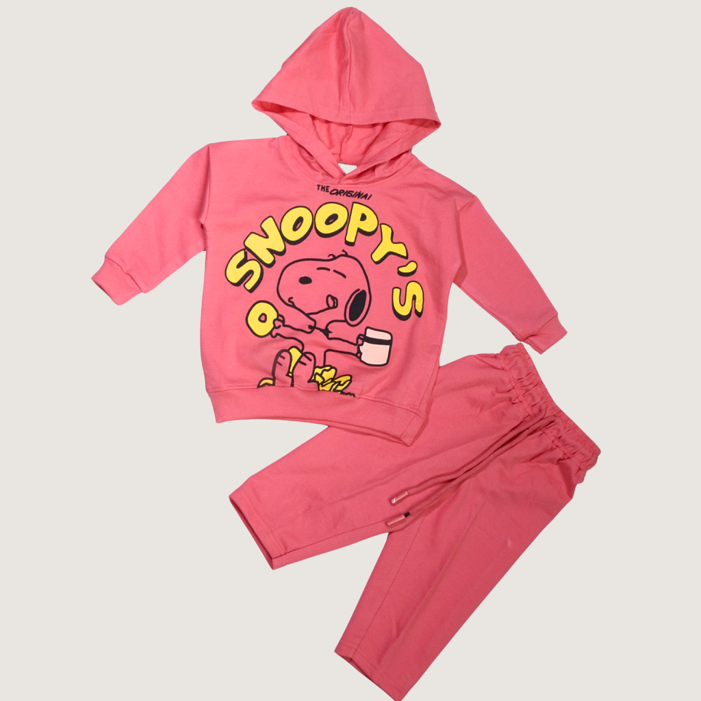 بيجامة كات ماري الوردية بأكمام طويلة (بنات)