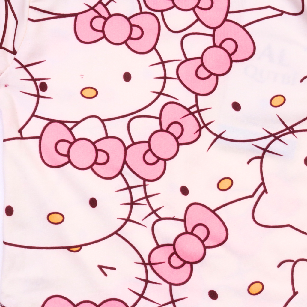 بيجامة كات ماري الوردية بأكمام طويلة (بنات)