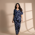 Womens Silk Pajama 2 Pcs Set 8110