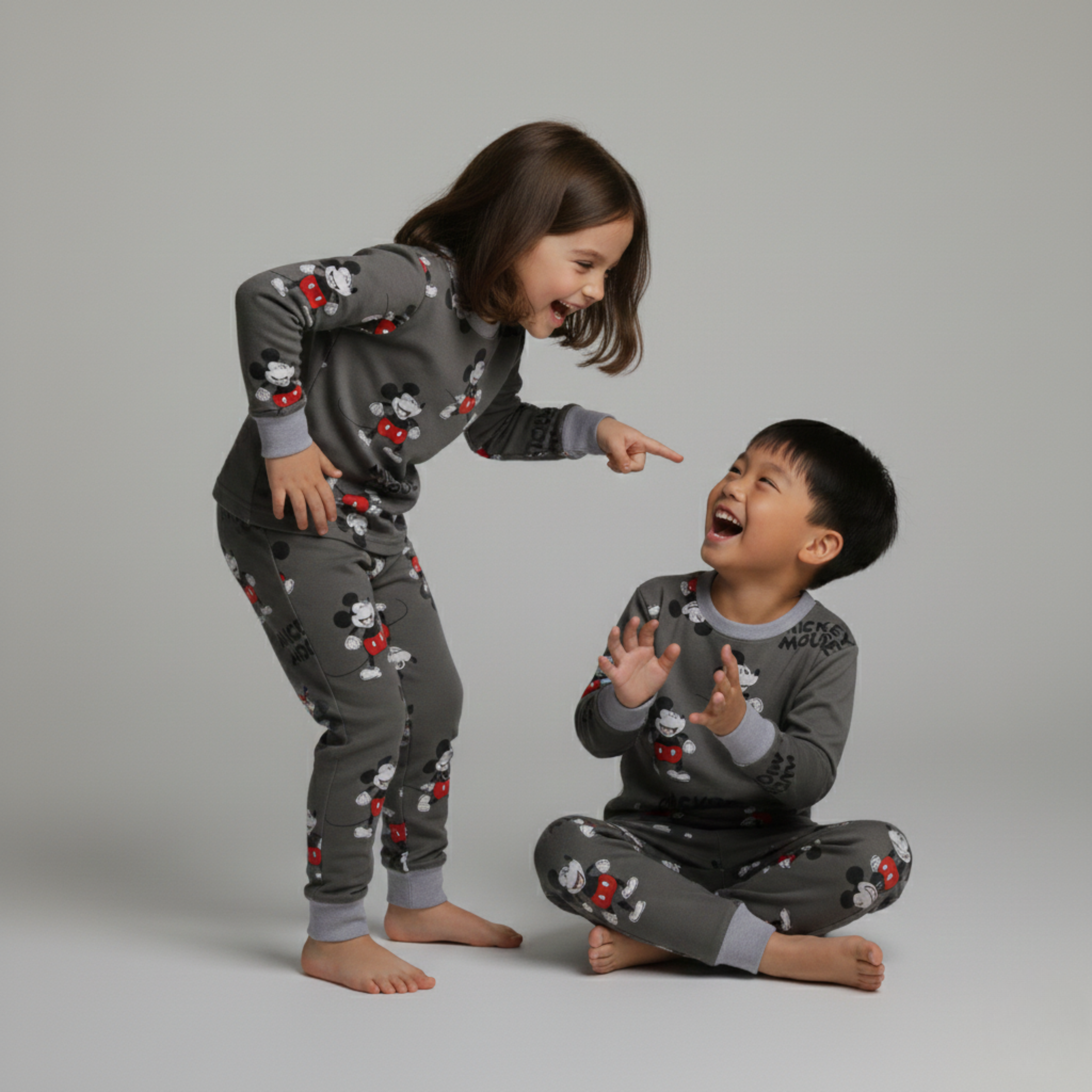 بيجامة كات ماري الوردية بأكمام طويلة (بنات)