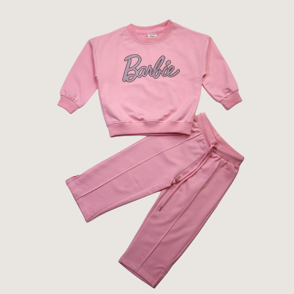 بيجامة كات ماري الوردية بأكمام طويلة (بنات)