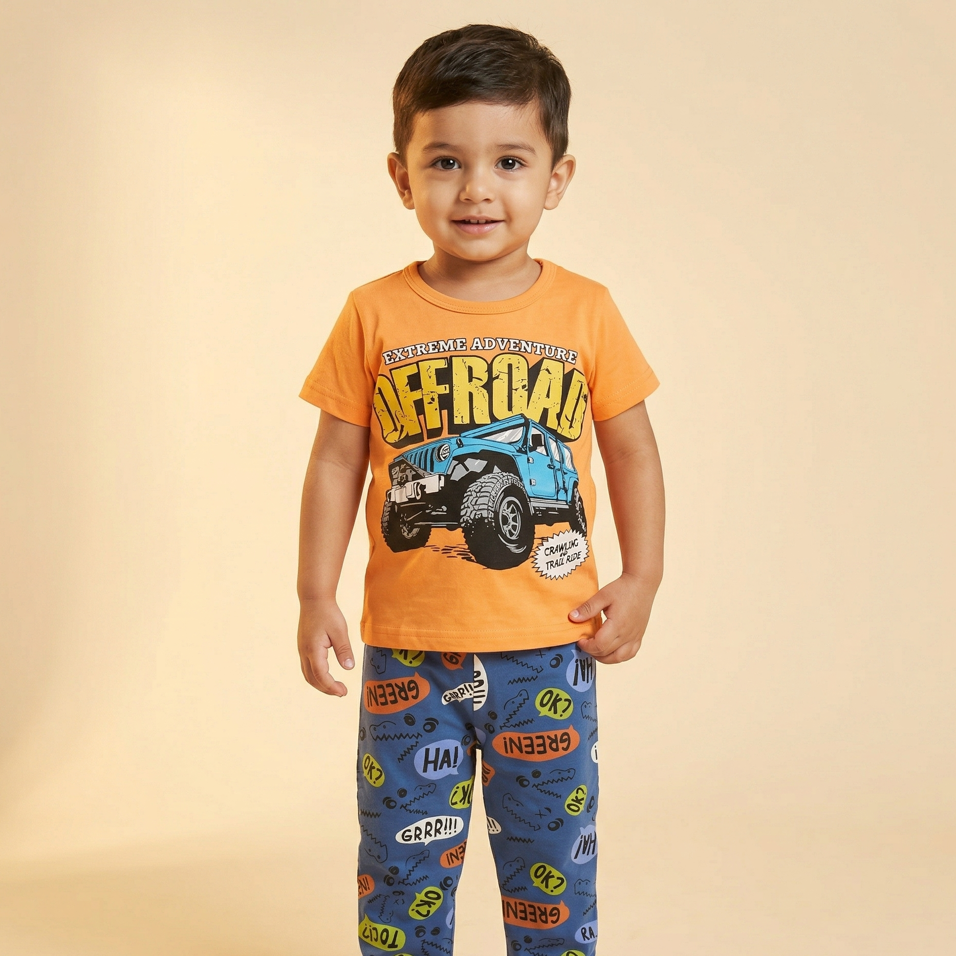 Offroad Orange Kids H\S Pajamas
