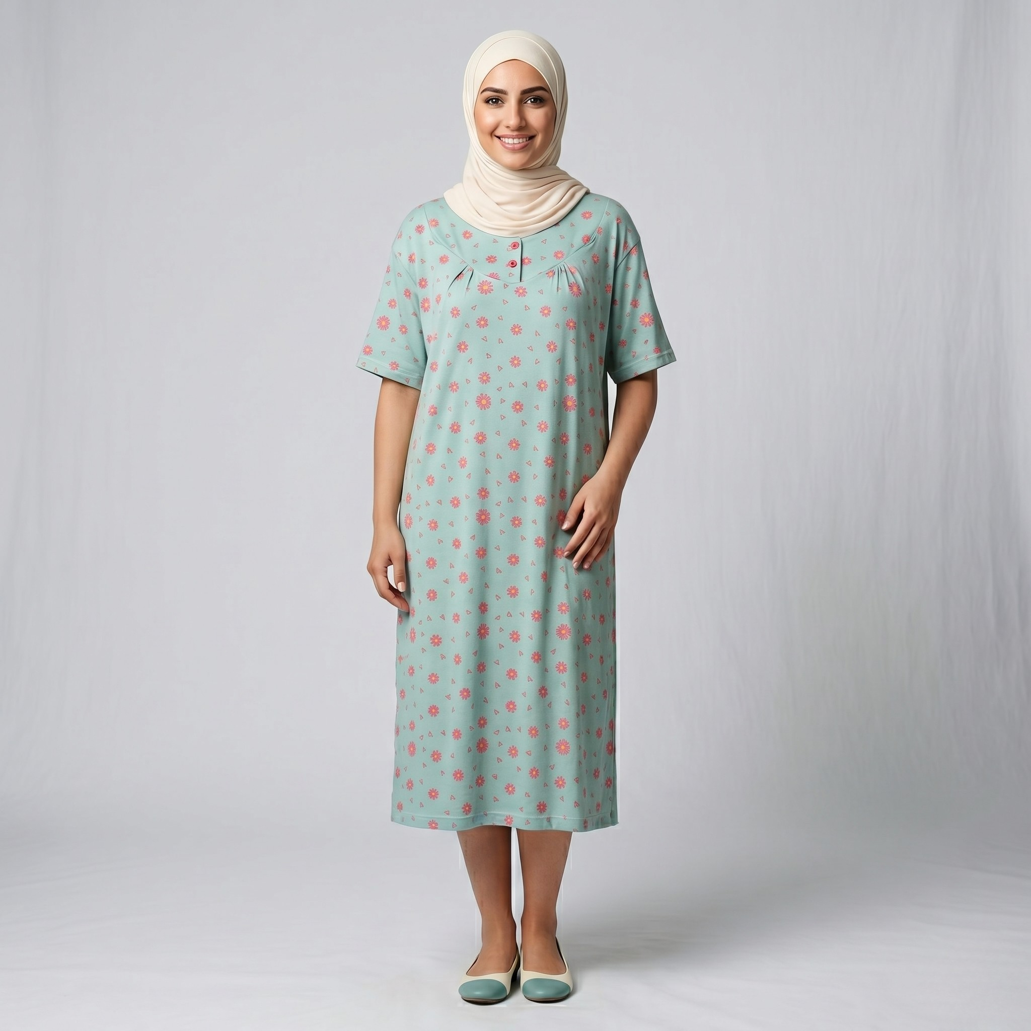 Flowers & Hearts Womens Middi