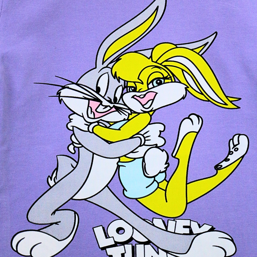 بيجامة أرنب أرجوانية بأكمام طويلة (بنات)