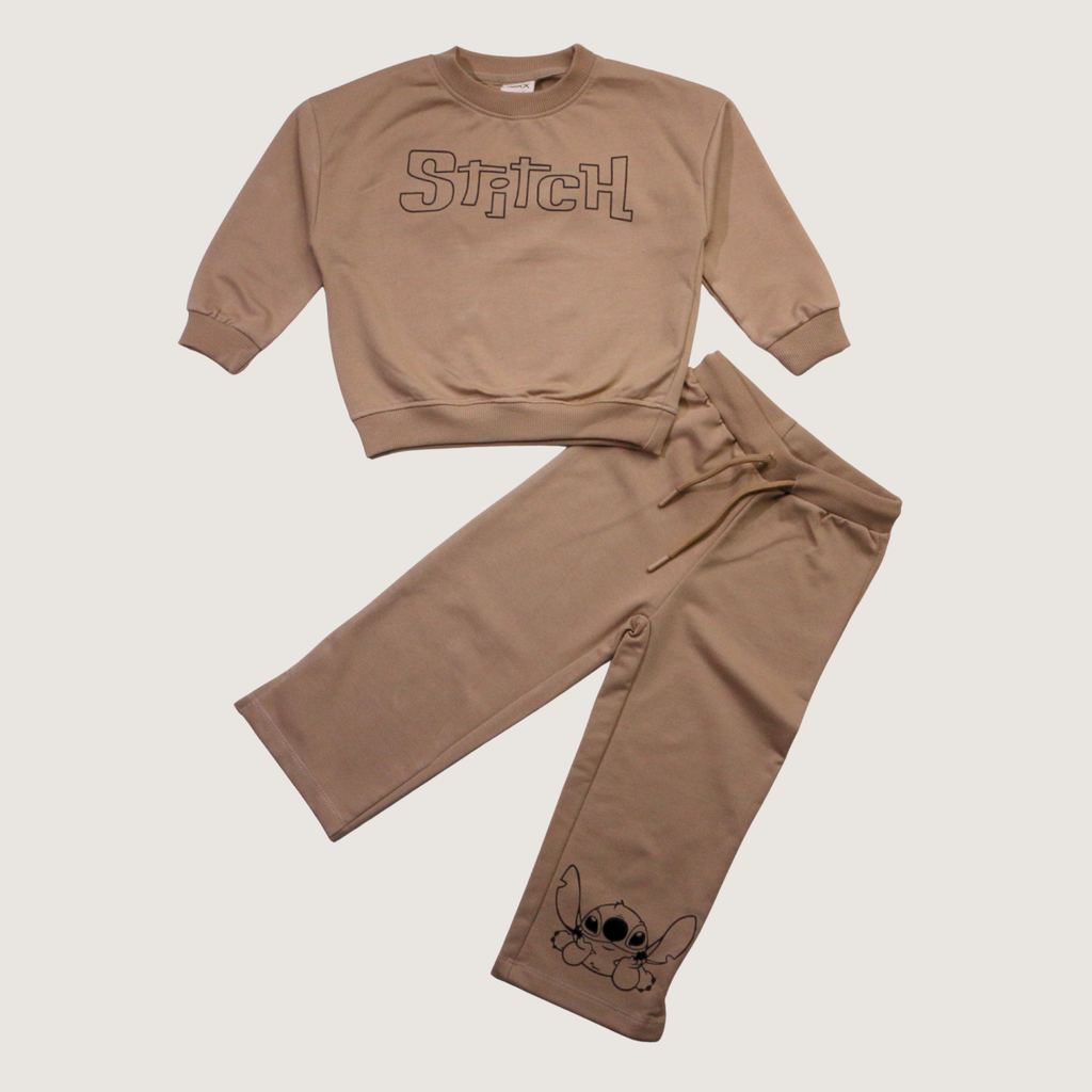 Stitch Tan Long-Sleeves Pajamas (Unisex)