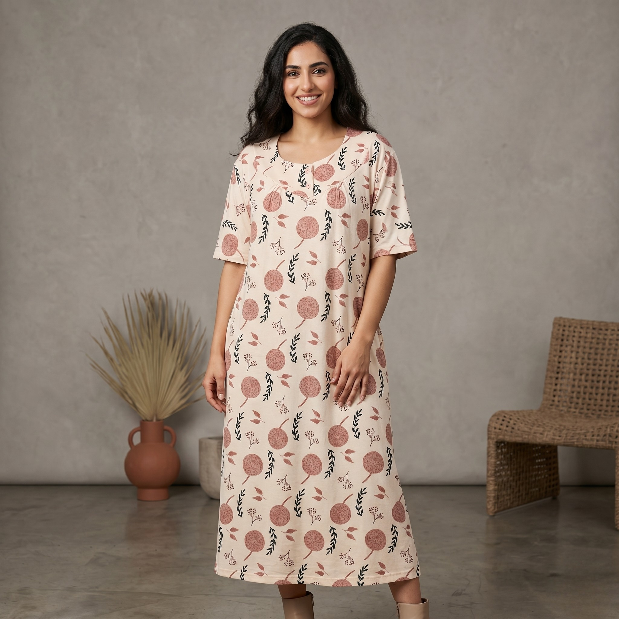 Womens Midi Flower Pretty Pink