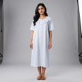 Womens Midi Little Blue Flowers