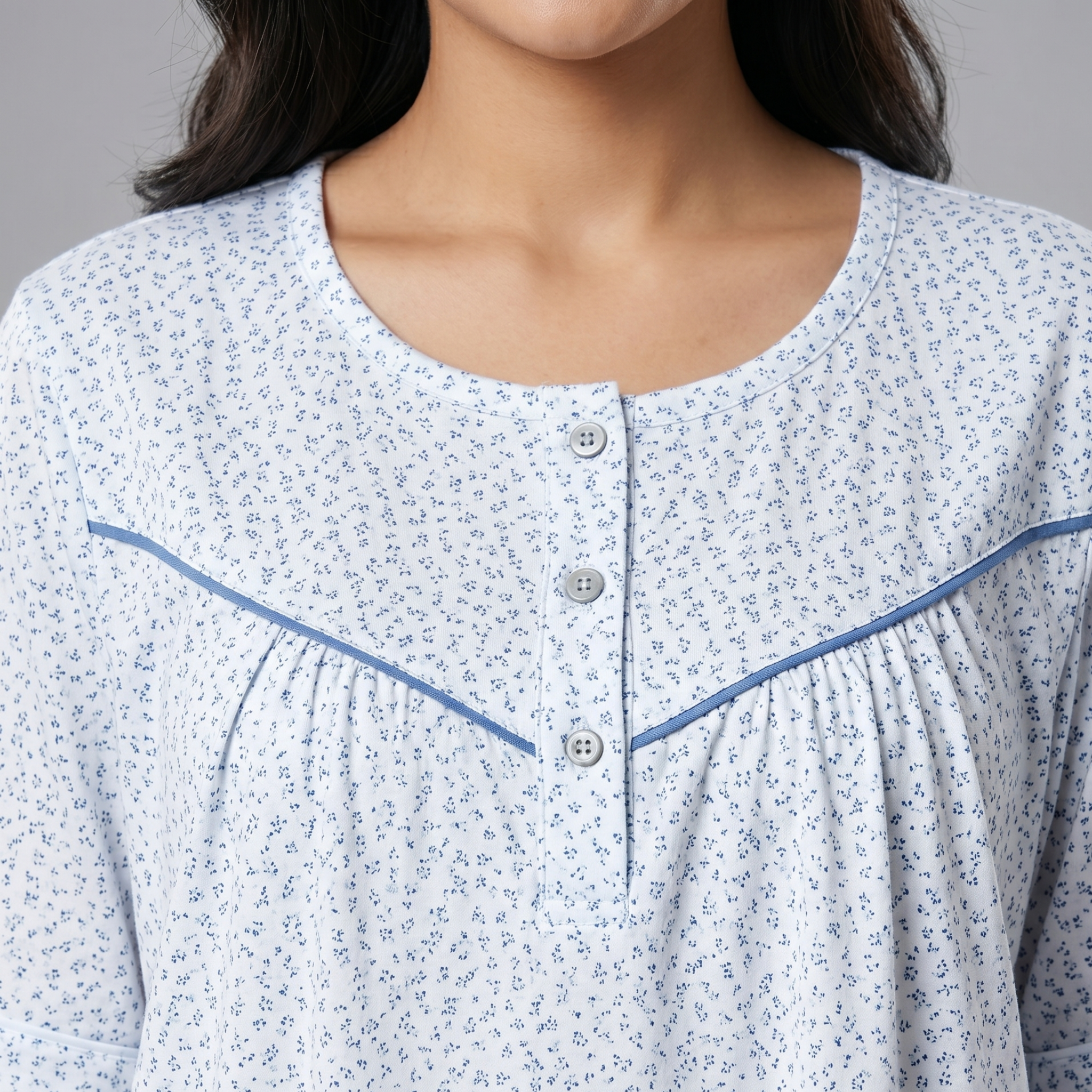 Womens Midi Little Blue Flowers