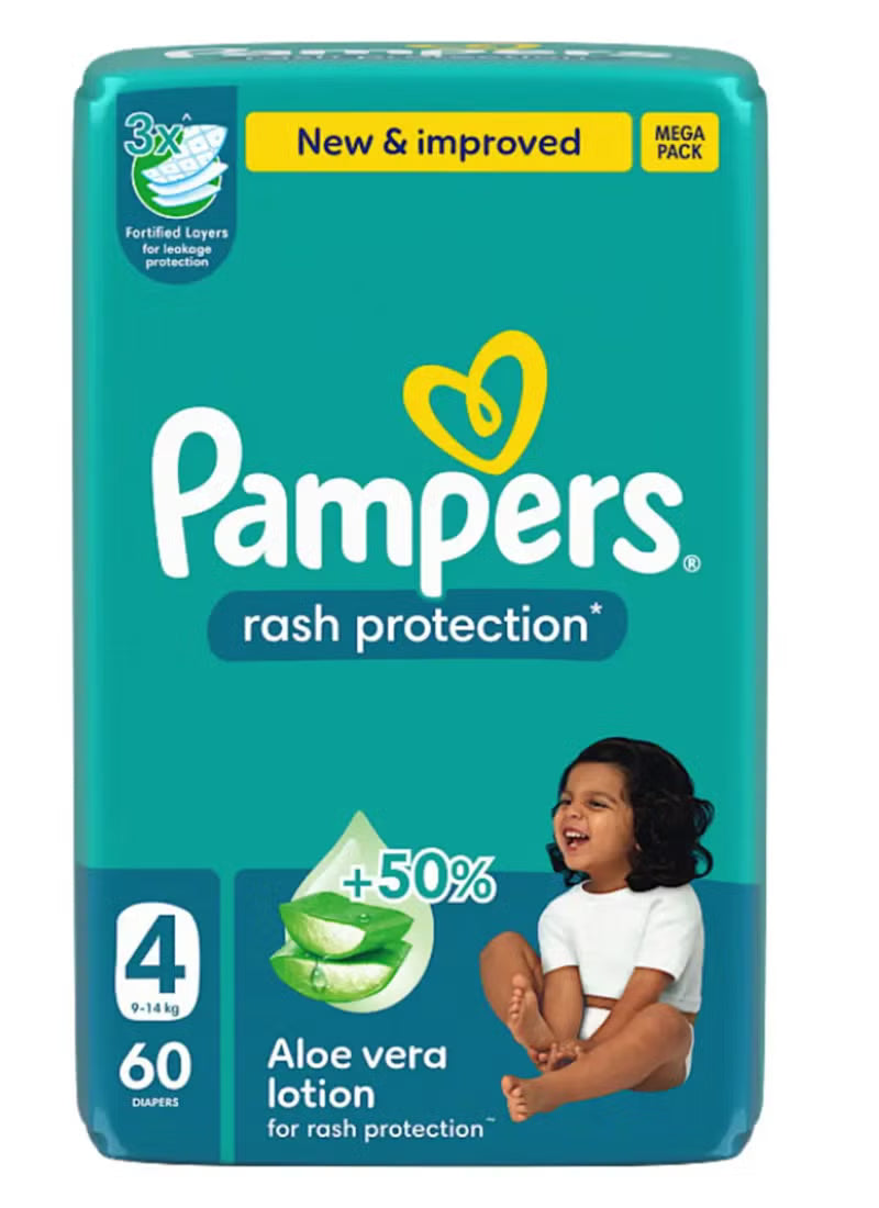Aloe Vera Taped Diapers Size 4 Mega Pack 60 Count