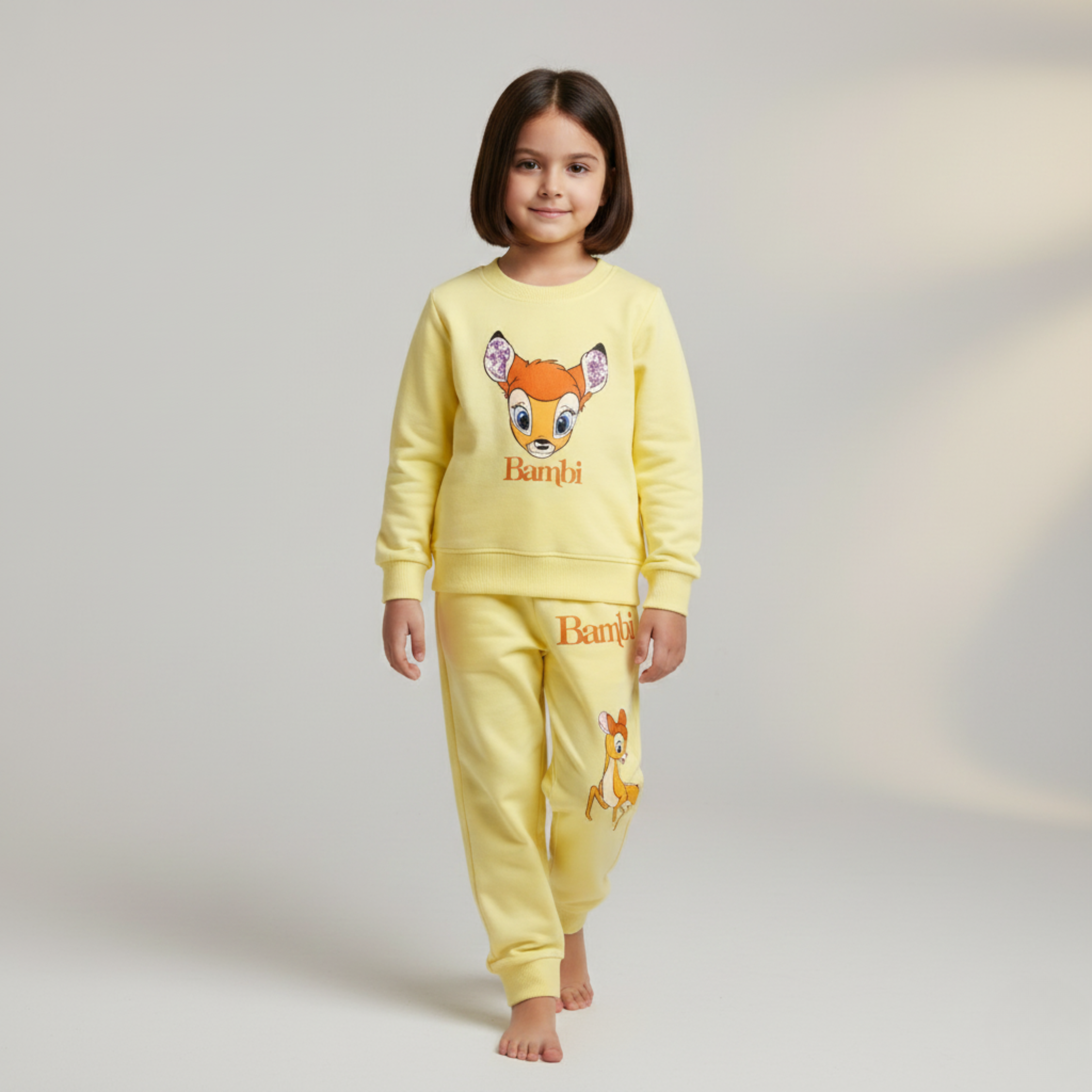 بيجامة كات ماري الوردية بأكمام طويلة (بنات)