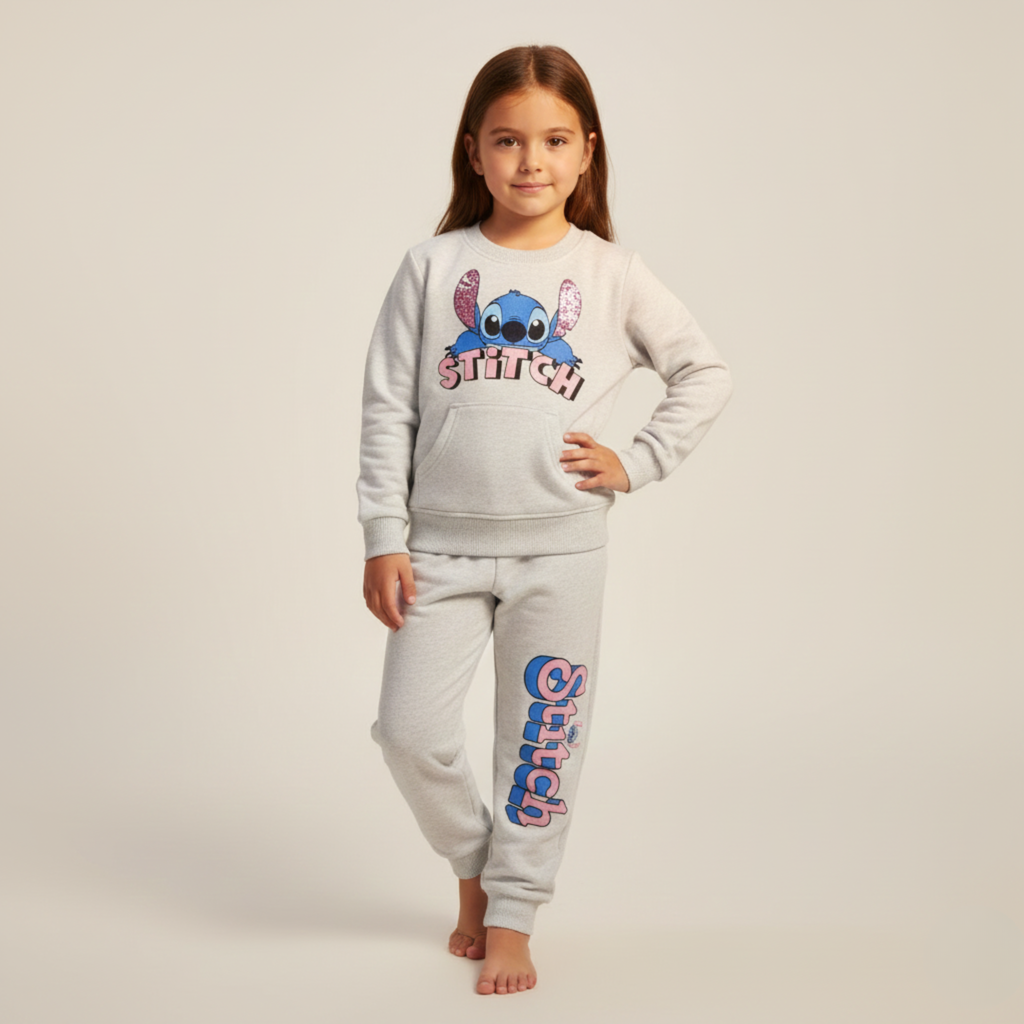 بيجامة كات ماري الوردية بأكمام طويلة (بنات)