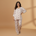 Creamy Flowers Pajamas Womens