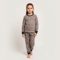MISBAH - Flower Green Grey Long-Sleeves Pajamas (Girls)