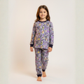MISBAH - Flowers Grey Purple Long-Sleeves Pajamas (Girls)