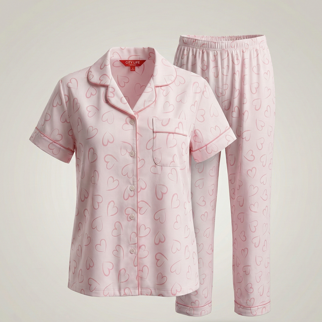 Womens Cotton Pyjama Set 707337