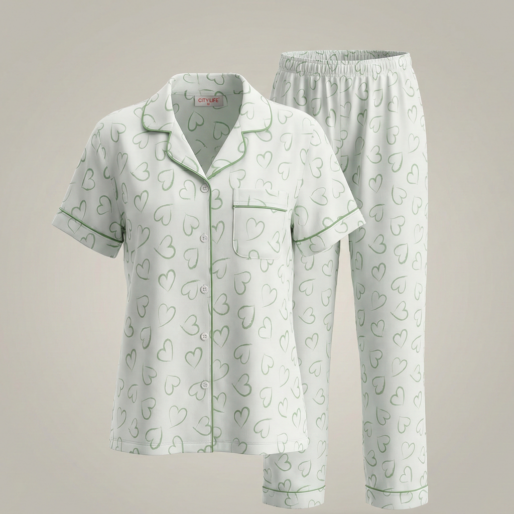 Womens Cotton Pyjama Set 707337