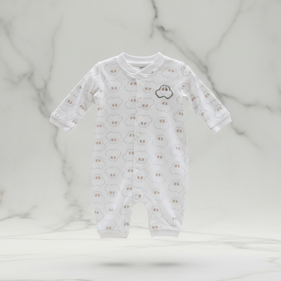 Cotton Round Neck Long Sleeves Sleepsuit 116-03