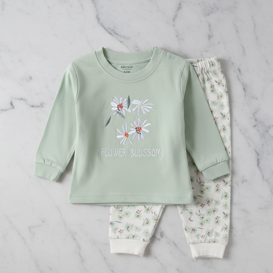 Long Sleeves Printed Baby 2 PCS night suit 112-06