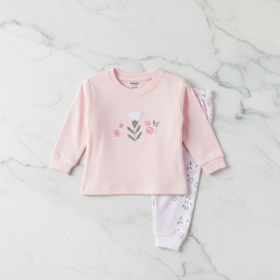 Long Sleeves Printed Baby 2 PCS night suit 112-05