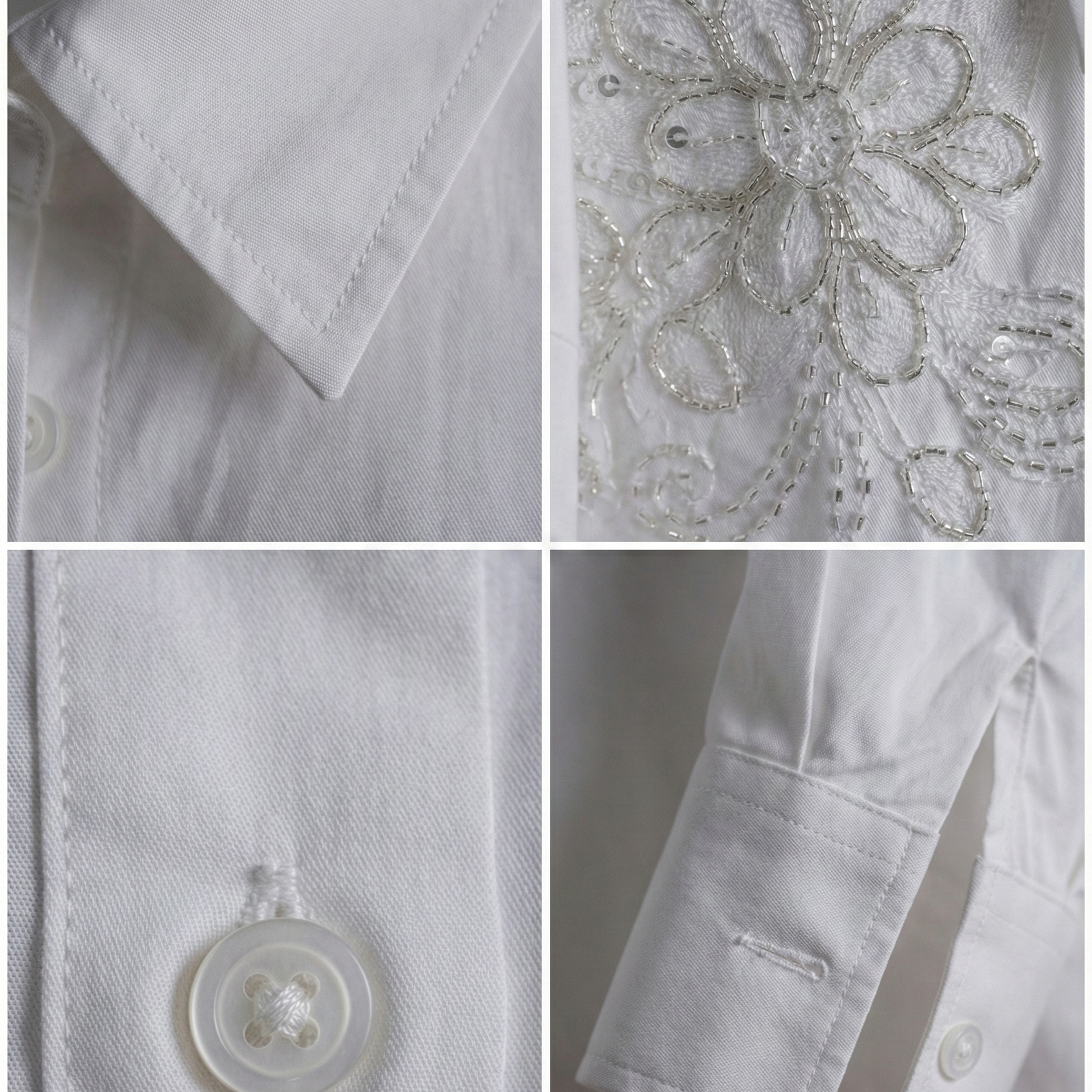 White Print Shirt Womens 66388