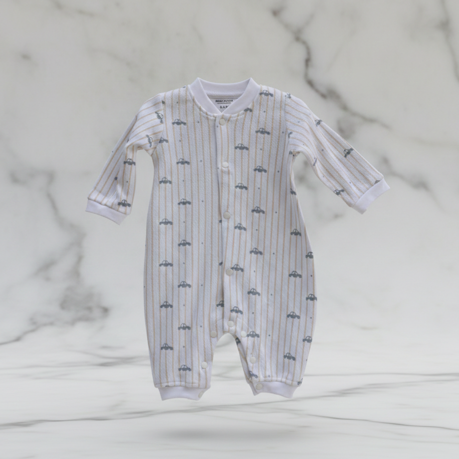 Cotton Round Neck Long Sleeves Sleepsuit 116-02