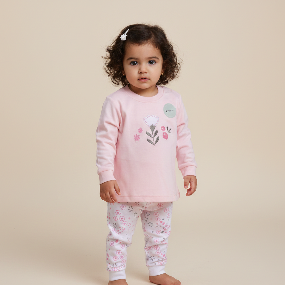 Long Sleeves Printed Baby 2 PCS night suit 112-05