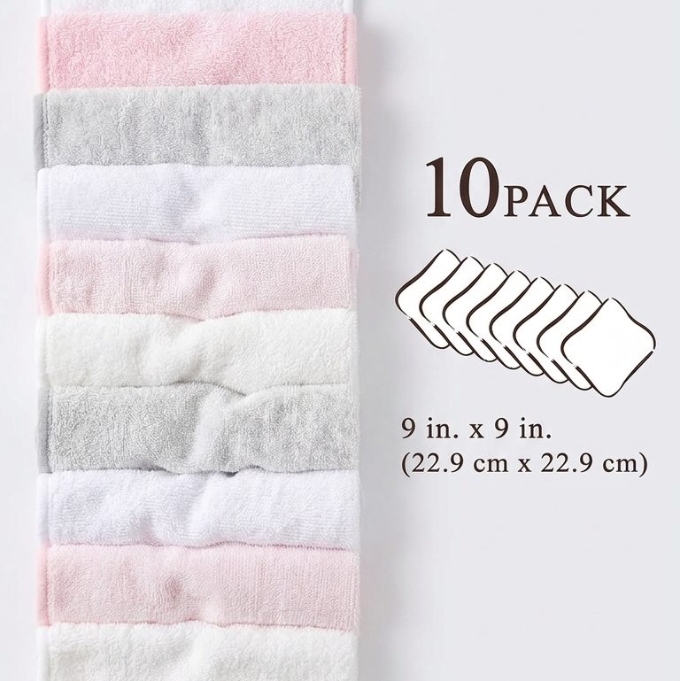 BABY WASHCLOTH 10PCS ESN1201
