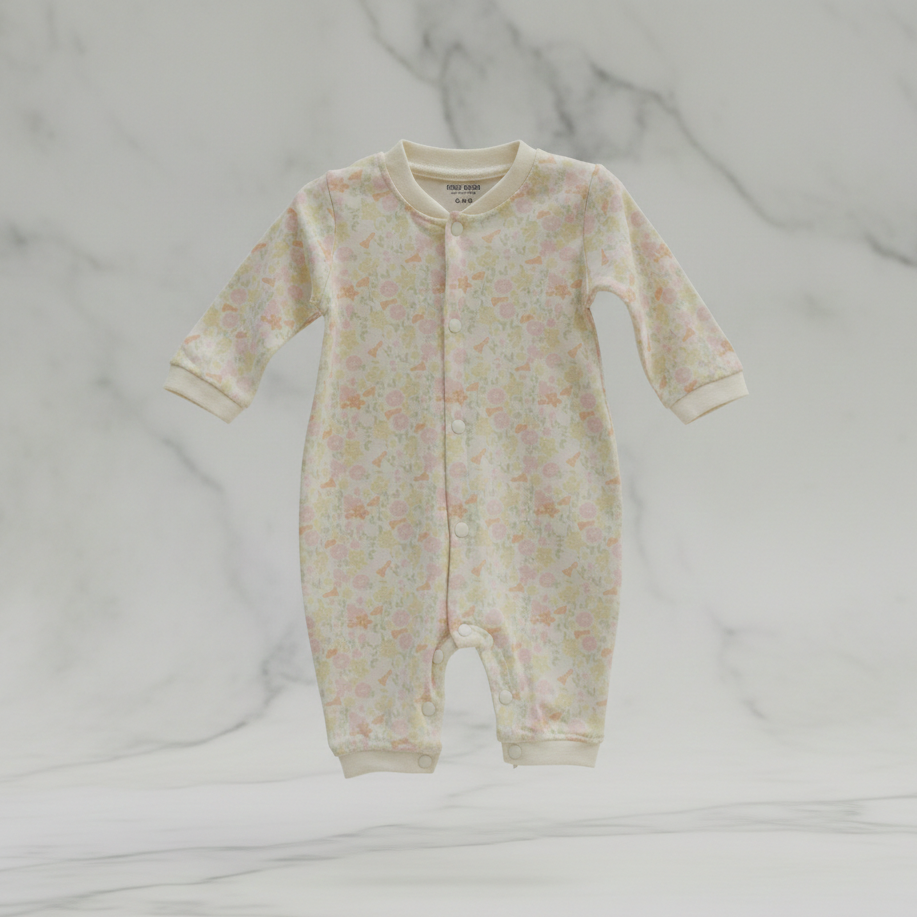 Cotton Round Neck Long Sleeves Sleepsuit 116-07