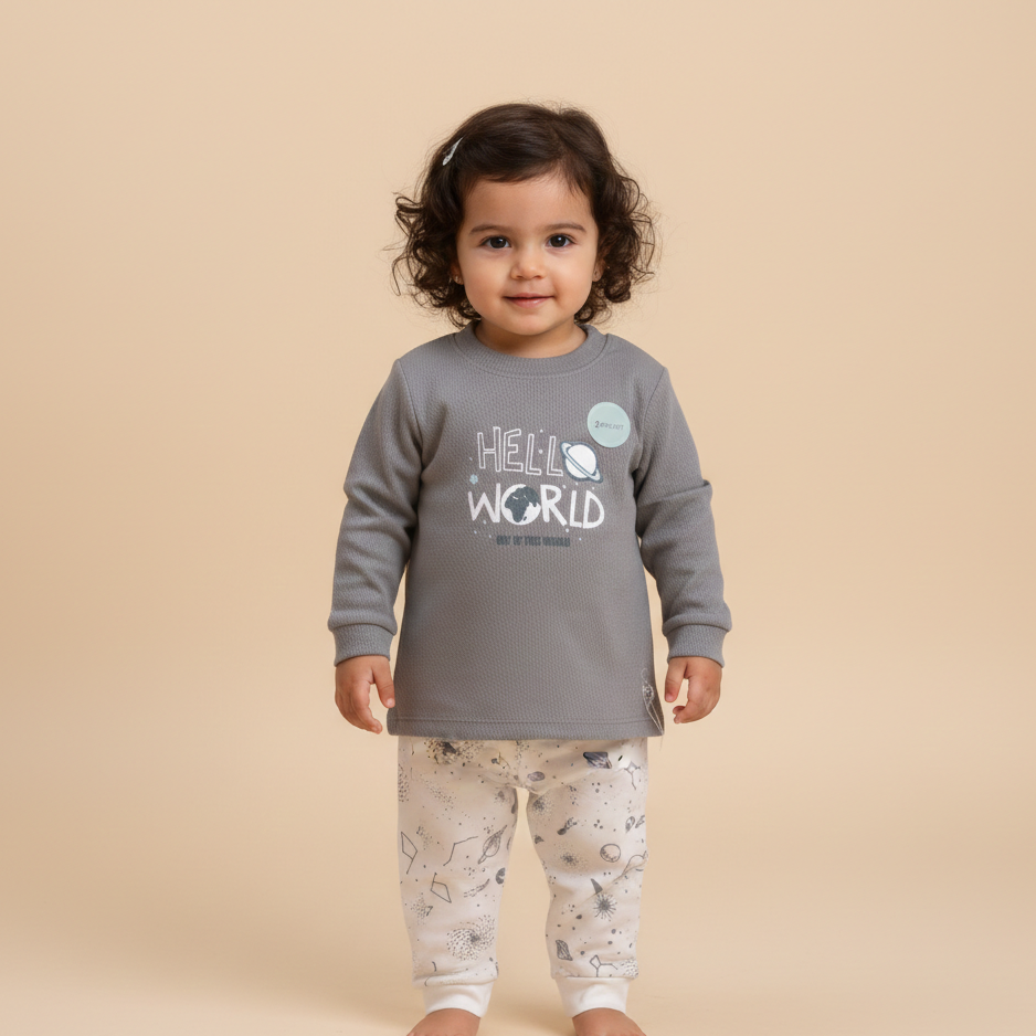 Long Sleeves Printed Baby 2 PCS Suit Set 117-03