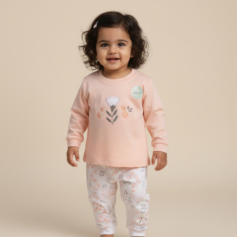 Long Sleeves Printed Baby 2 PCS night suit 112-05