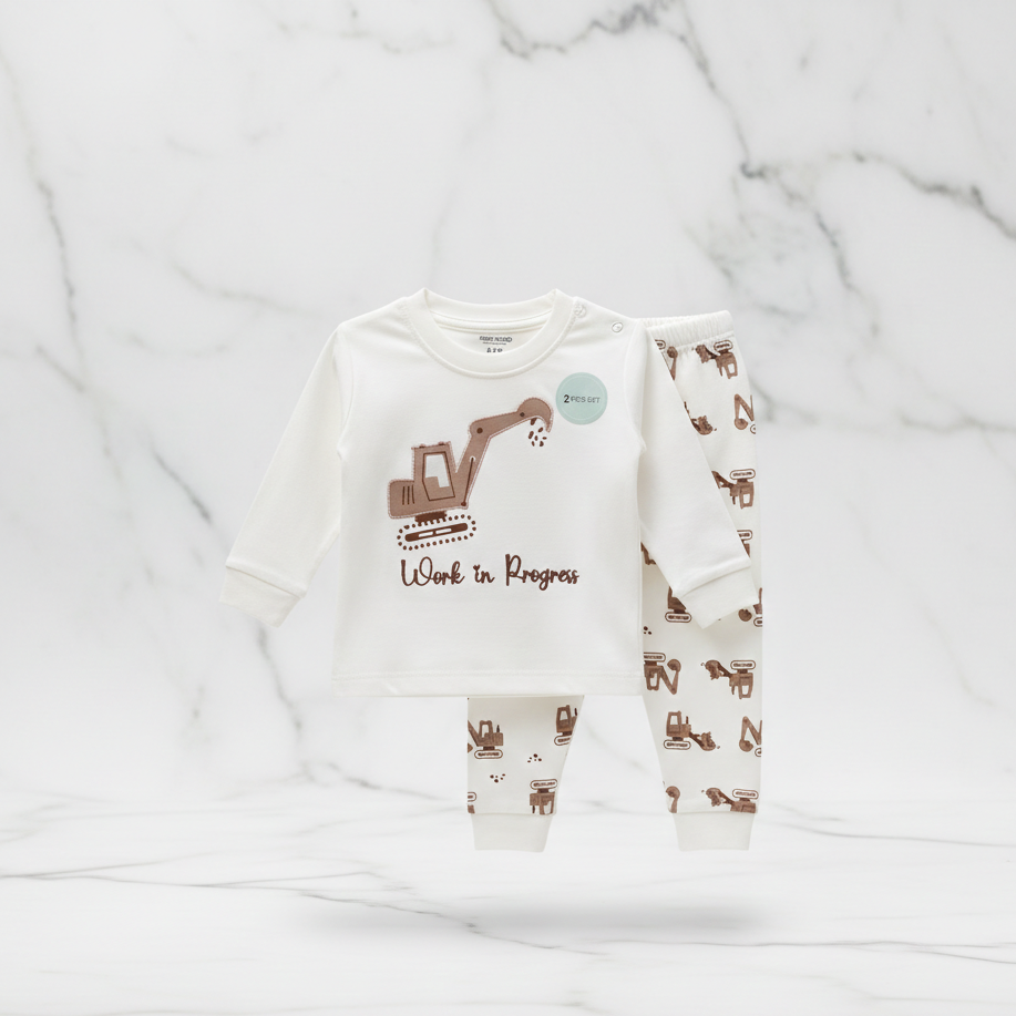 Long Sleeves Printed Baby 2 PCS night suit 112-03