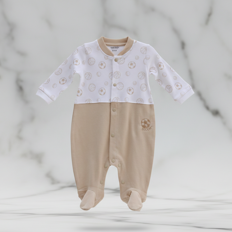 Cotton Round Neck Long Sleeves Sleepsuit 116-04