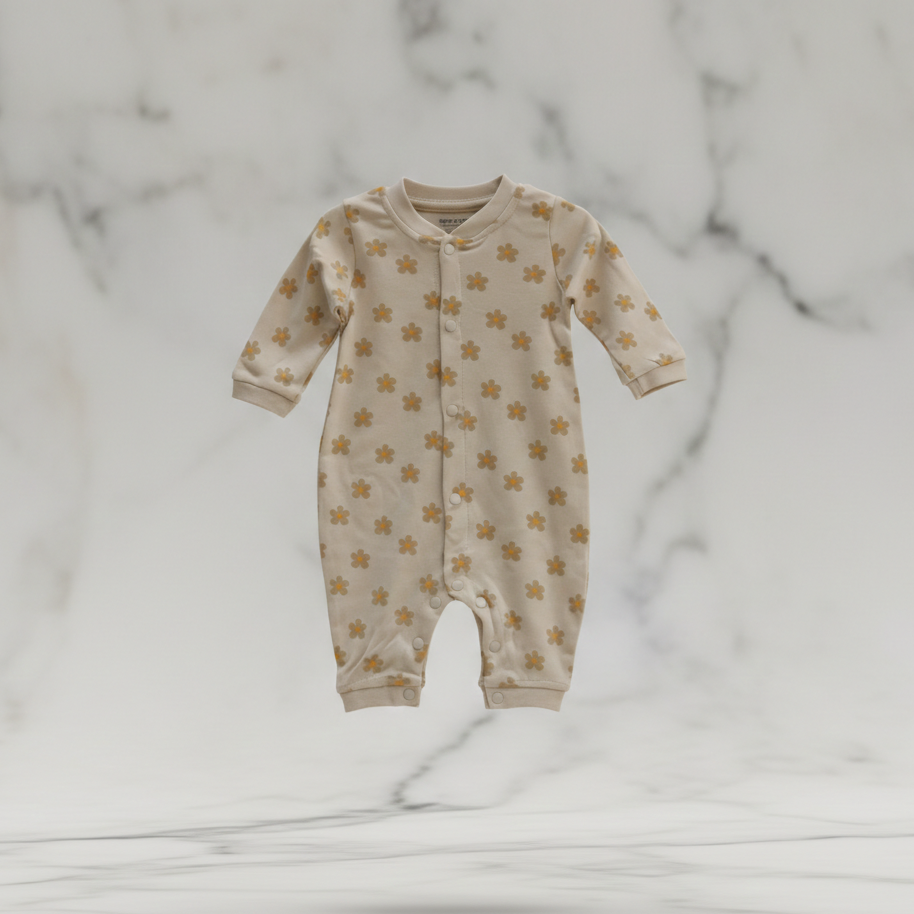 Cotton Round Neck Long Sleeves Sleepsuit 116-06