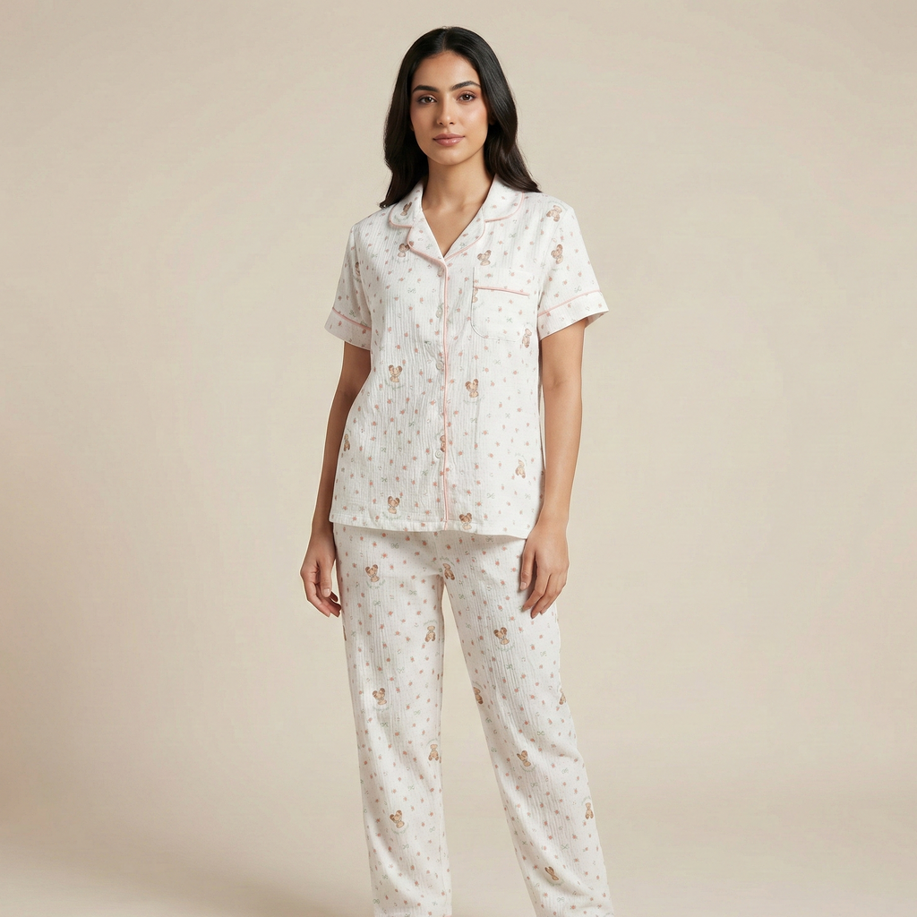 Womens Cotton Pyjama Set 707334