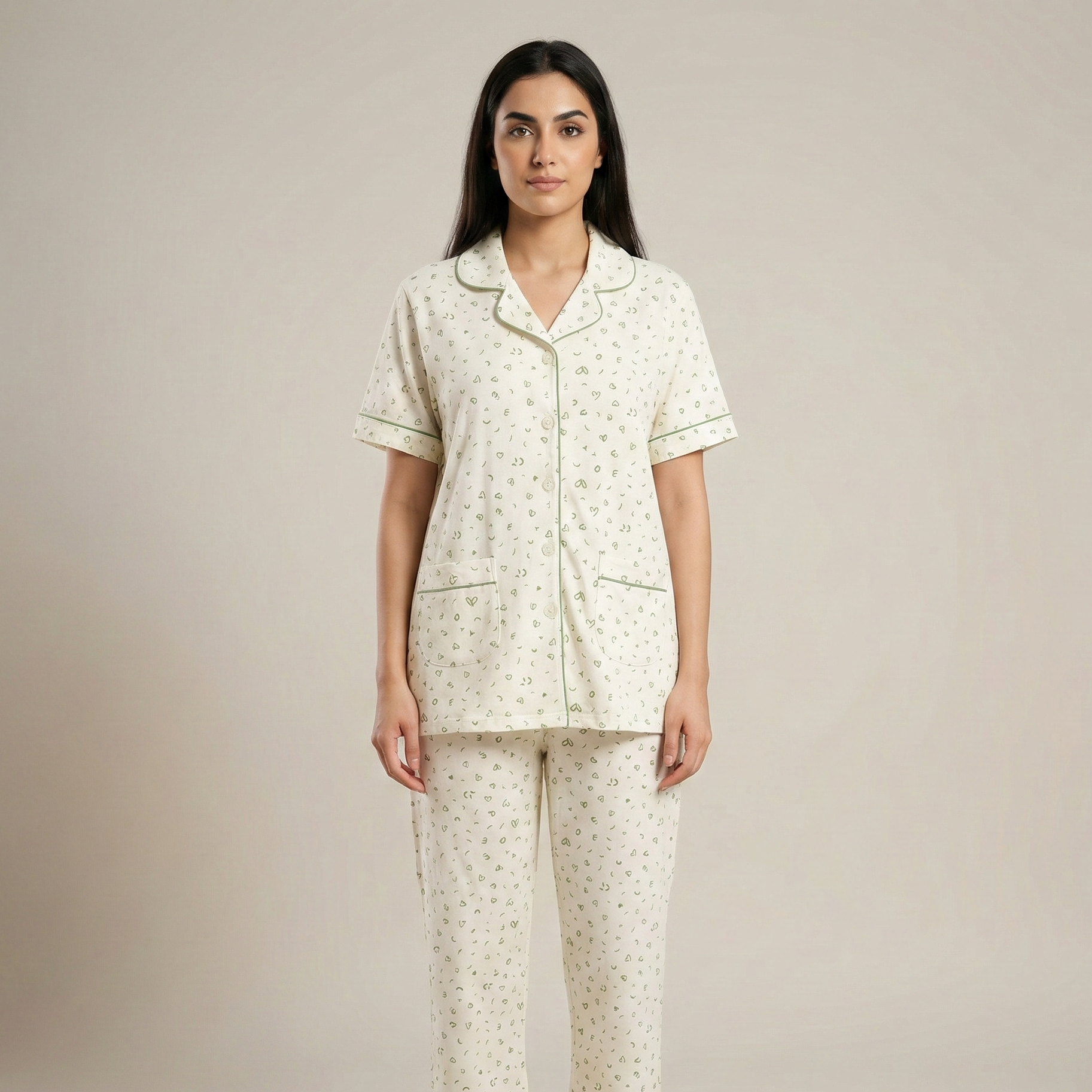 Womens Cotton Pyjama Set 707309