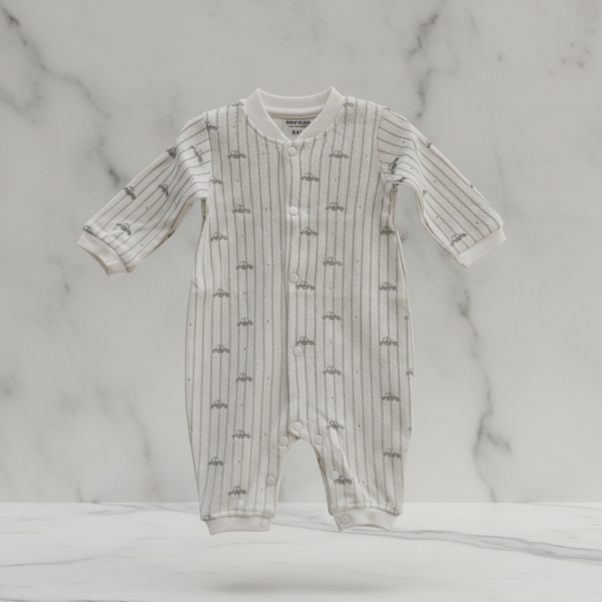 Cotton Round Neck Long Sleeves Sleepsuit 116-02