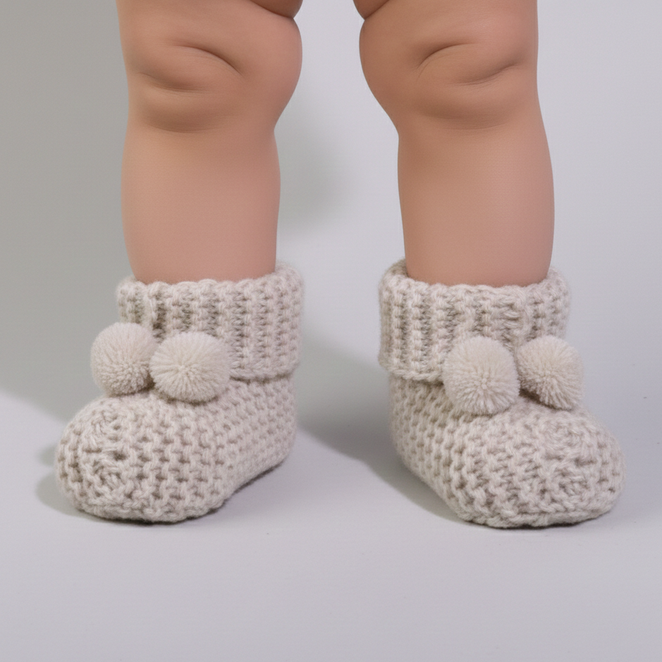 GIRLS BABY SHOE SOCKS BROWN