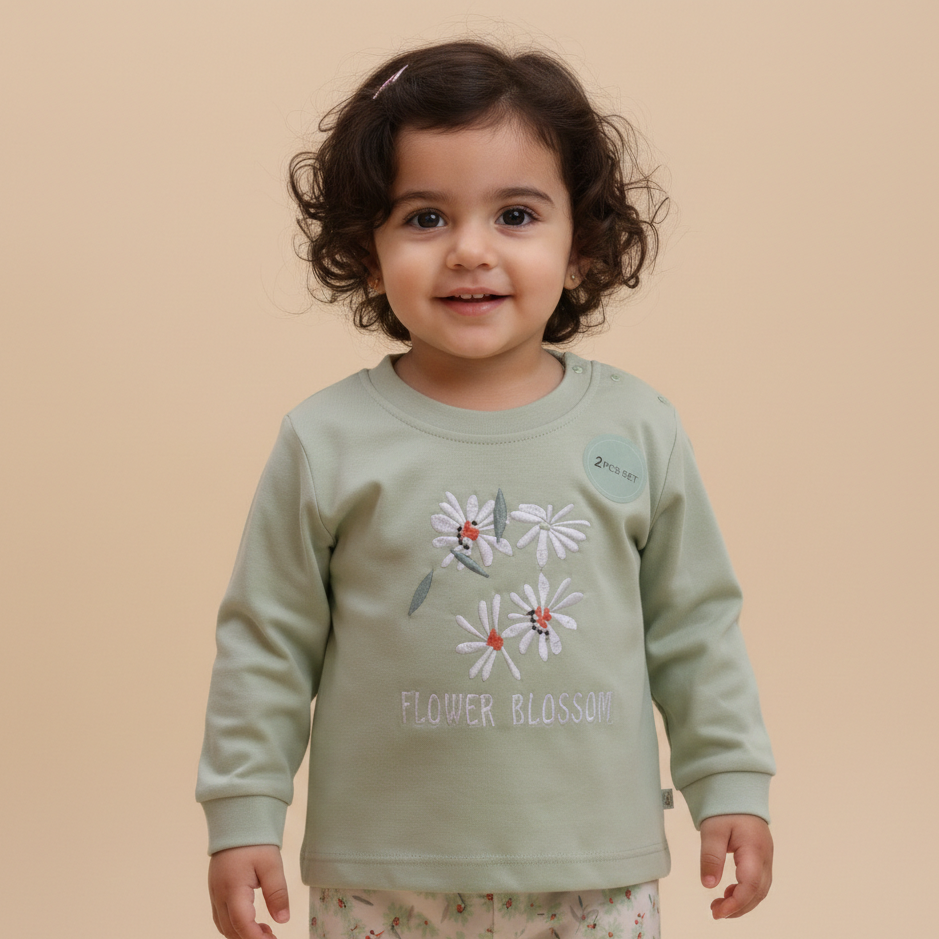 Long Sleeves Printed Baby 2 PCS night suit 112-06