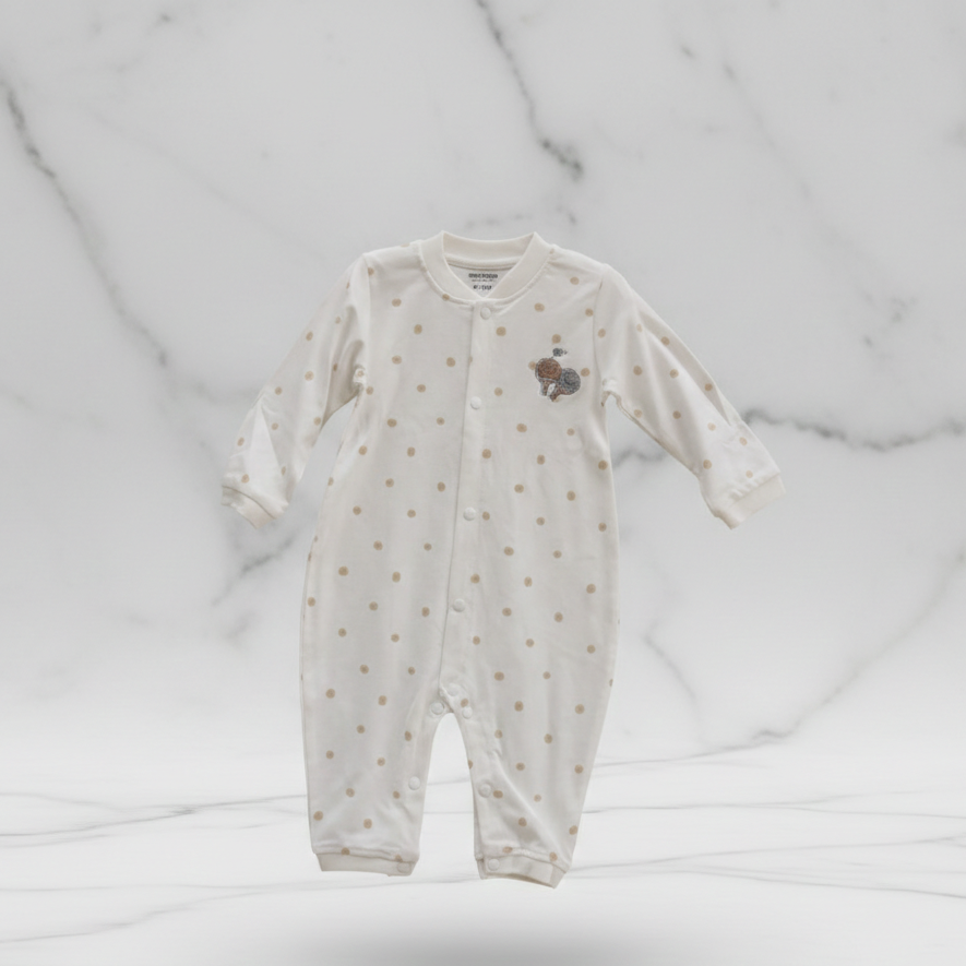 Cotton Round Neck Long Sleeves Sleepsuit 116-01