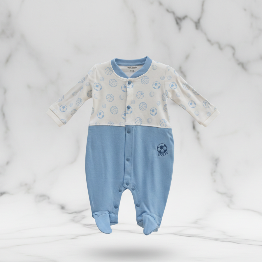 Cotton Round Neck Long Sleeves Sleepsuit 116-04