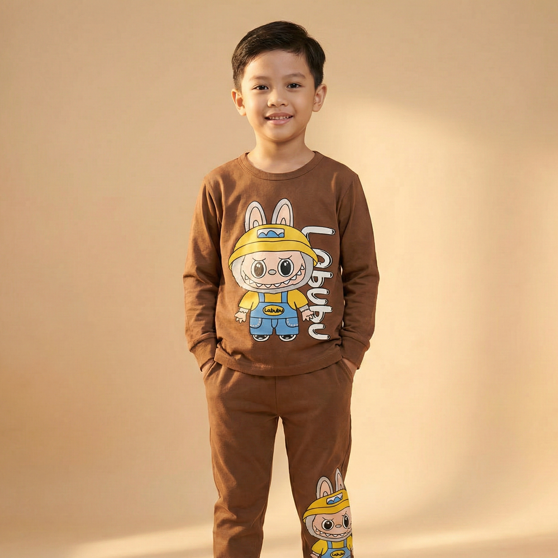 Labubu Brown Boys L/S Pajamas