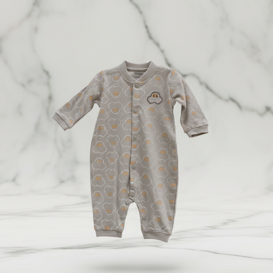Cotton Round Neck Long Sleeves Sleepsuit 116-03