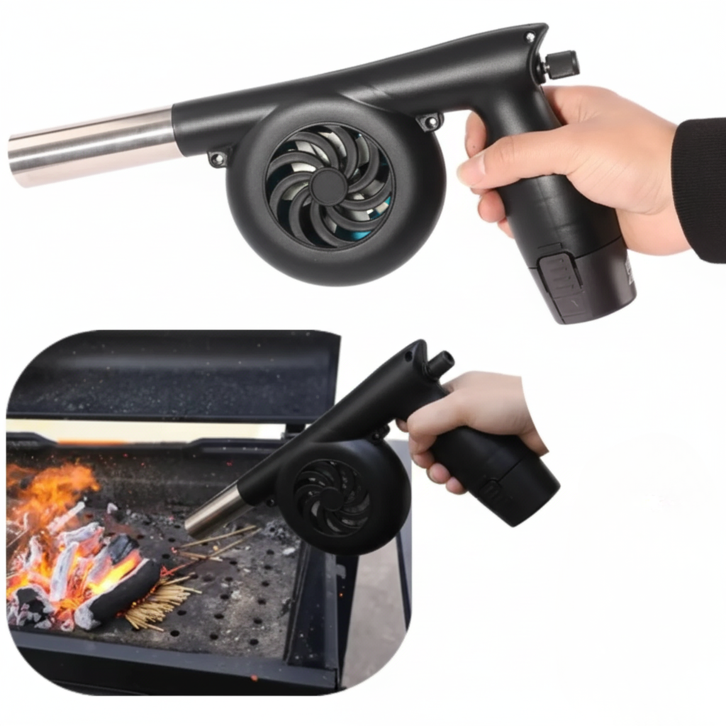 مدفع هواء لاسلكي لتنظيف الفحم في الشواية