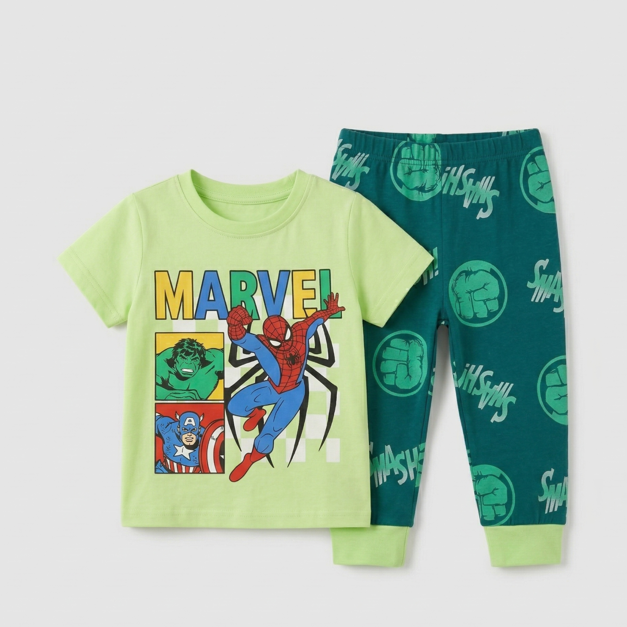 Marvel Green Kids H\S Pajamas