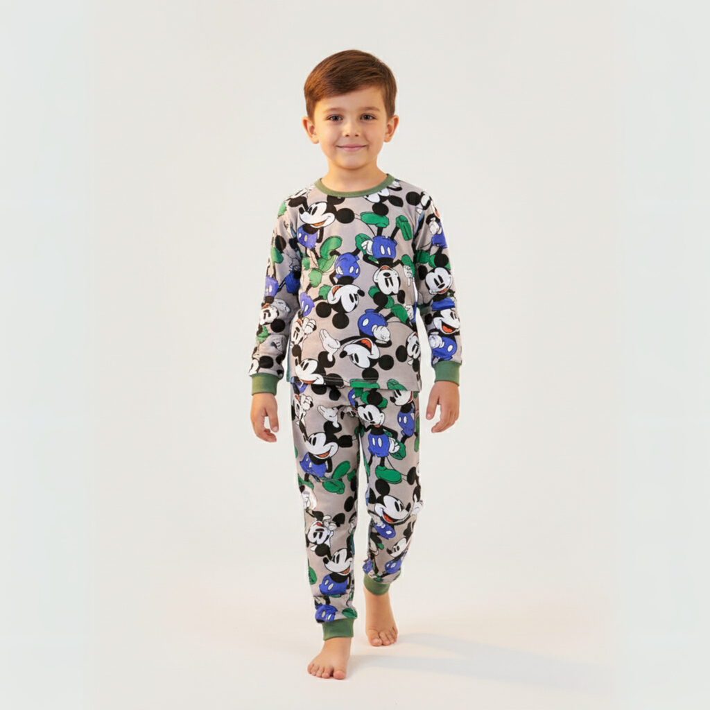 Mickey Mouse Grey Long-Sleeves Pajamas (Boys)