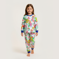 MISBAH - Multicolor Flower Grey Long-Sleeves Pajamas (Girls)