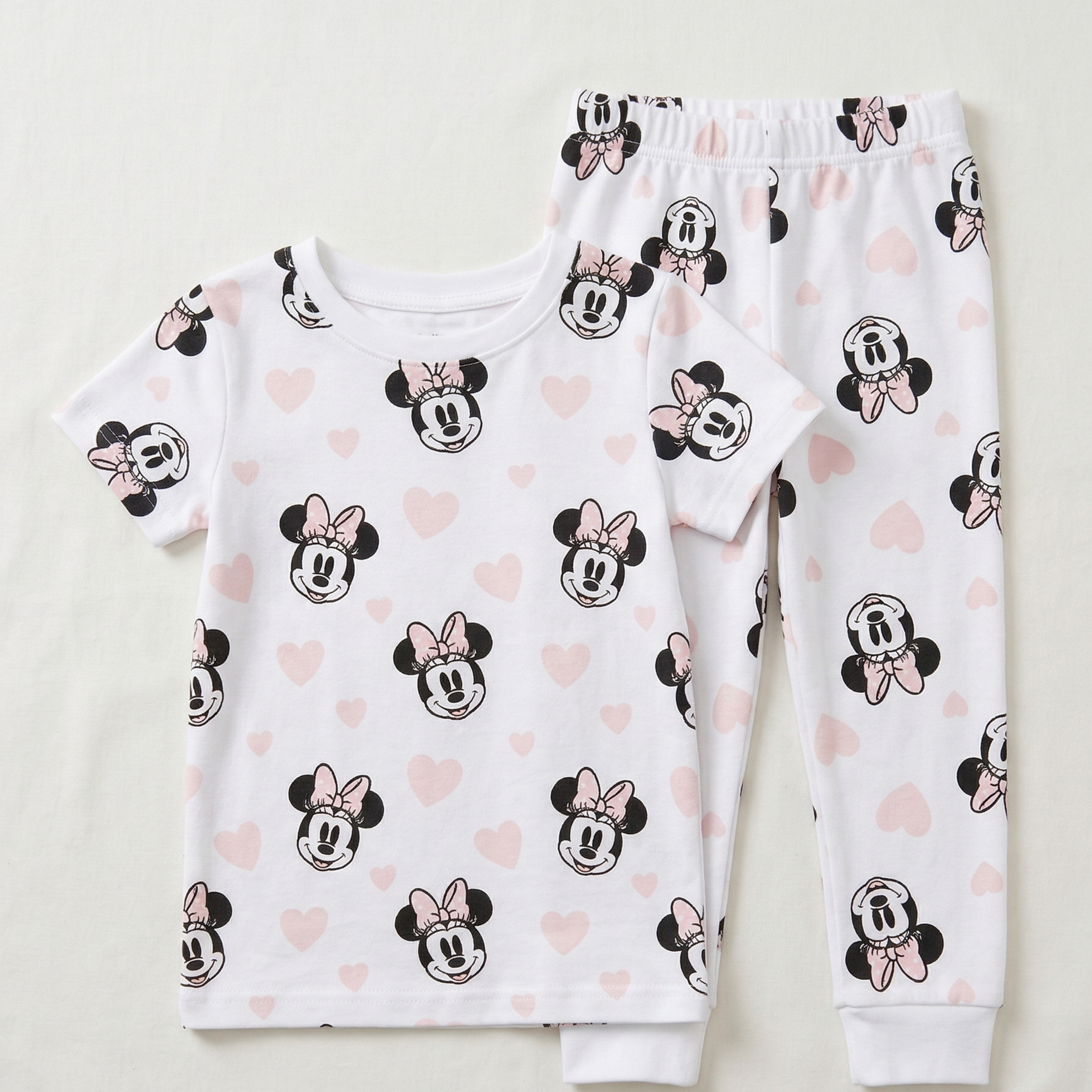 Minnie Hearts Cream Kids H/S Pajamas