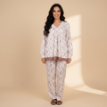 Peach Floral Pajamas Womens