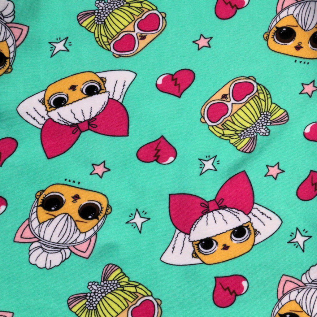 بيجامة كات ماري الوردية بأكمام طويلة (بنات)