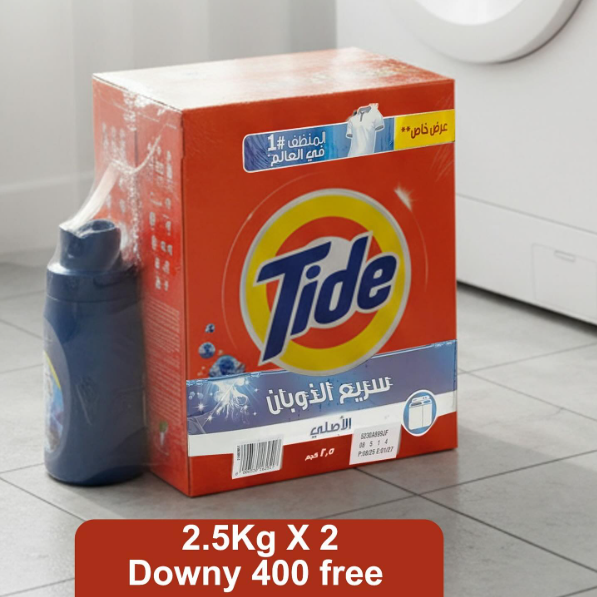 Tide Washing Powder 2.5KG x 2 + Downy Liquid Detergent FREE